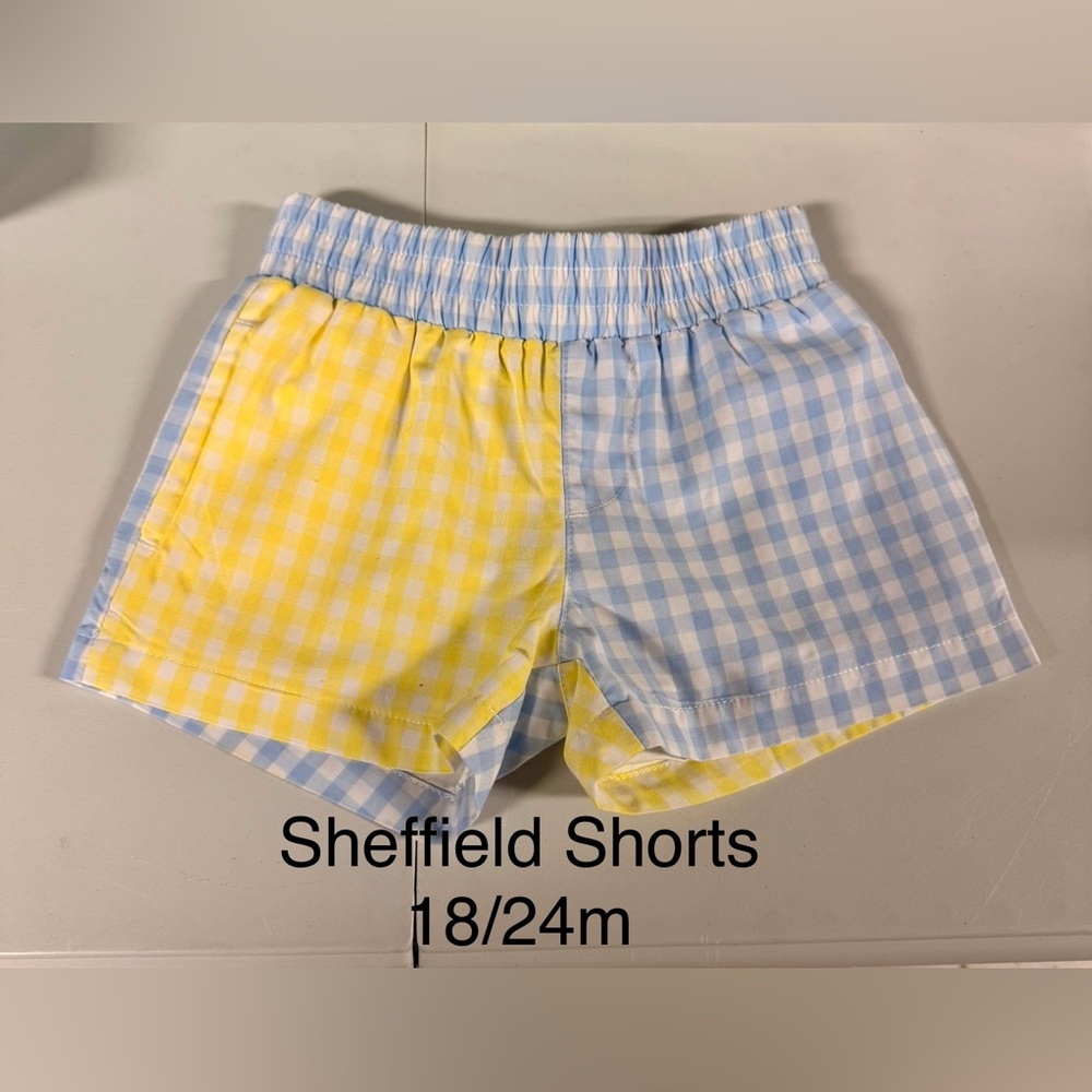 TBBC Yellow and Blue Gingham Sheffield Shorts